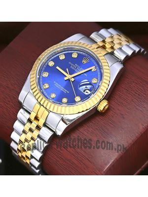 Rolex DateJust Diamond Blue Dial Watch Price in Pakistan