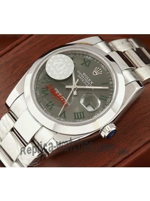 Rolex Datejust Grey Dial with Green Roman Numeral Markers Men's Watch Price in Pakistan