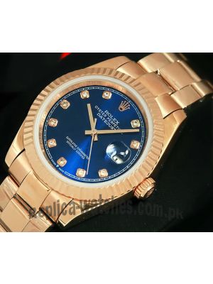 Rolex Datejust Rose Gold Blue Dial Watch 2021  Price in Pakistan