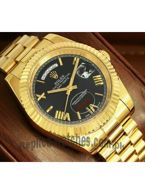 Rolex Day-Date  Yellow Gold Black Roman Dial Watch Price in Pakistan