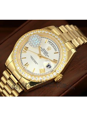 Rolex Day Date Gold Diamond Bezel Watch  (2022) Price in Pakistan