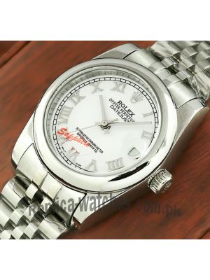 Rolex Lady Datejust White Roman Dial Watch Price in Pakistan