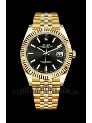 Rolex Oyster Perpetual Datejust 41 Black Dial Gold Tone Watch Price in Pakistan