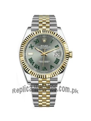 Rolex Datejust Grey Dial with Green Roman Numeral Markers Men's Watch Price in Pakistan