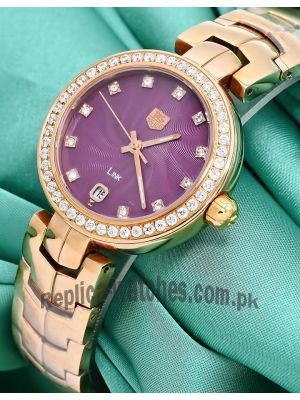 Tag Heuer Women's Link Diamond bezel Rose-Tone Watch Price in Pakistan