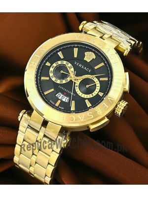 Versace Men's Aion Chrono Ip Yellow Gold Chronograph Bracelet Watch VE1D01721 Price in Pakistan