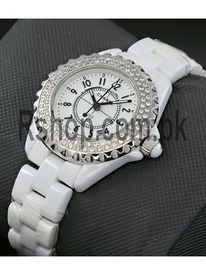 Chanel J12 White Ceramic Diamond Bezel Watch Price in Pakistan