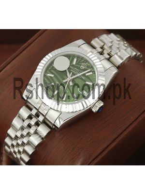 Rolex Datejust Olive Green Palm Dial Swiss Ladies Watch pakistan  Price in Pakistan