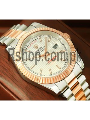 Rolex Day-Date  Two Tone Stripe Index Dial Watch Price in Pakistan