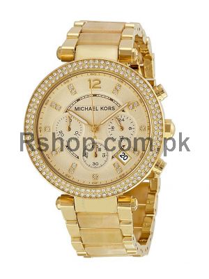 Michael Kors Parker Champagne Dial Gold Tone Chronograph Women's Watch Price in Pakistan