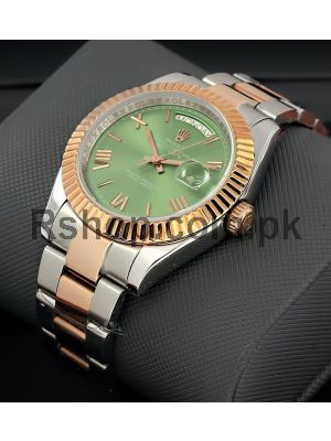 Rolex Day-Date 40  Green Roman Dial Watch Price in Pakistan